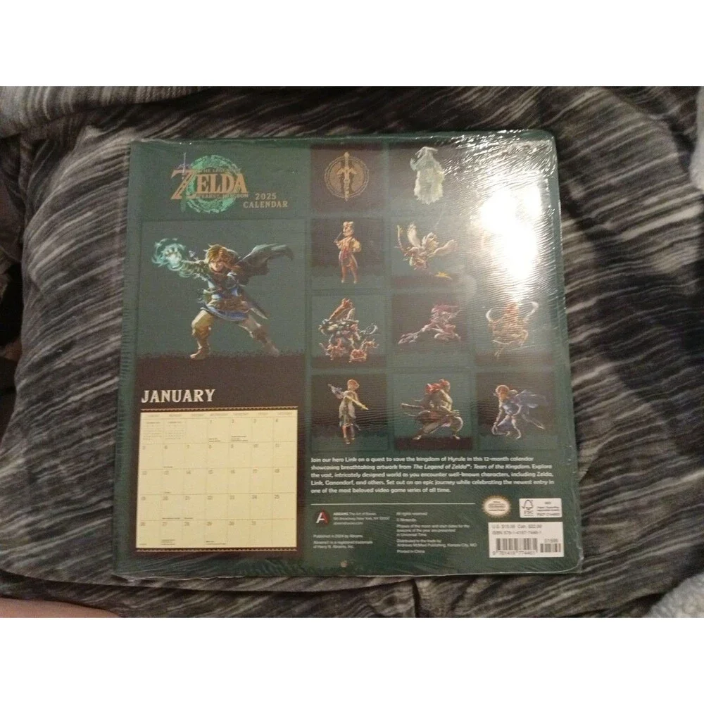 Legend of Zelda: Tears of the Kingdom 2025 Wall Calendar - New & Sealed